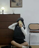 riguang日系復古格紋前進(jìn)帽顯臉小貝雷報童畫(huà)家帽鴨舌帽女春秋百搭反戴 迷彩綠格紋 曬單實(shí)拍圖