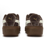 彪馬（PUMA）【厚底鞋】復古天鵝絨增高松糕鞋休閑鞋女PLATFORM406752 咖啡棕-奶油香草色-金色-02 37 曬單實(shí)拍圖
