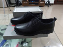 紅蜻蜓男鞋平底秋冬牛皮休閑鞋男圓頭商務(wù)正裝皮鞋男WTA306871黑色43 曬單實(shí)拍圖