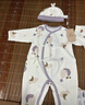 巴厘小豬剛出生的嬰兒衣服春秋新生兒待產(chǎn)衣服初生兒純棉睡衣蛇寶寶連體衣 象牙白小蛇餅干 66cm 曬單實(shí)拍圖