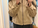 Olrain歐芮兒卡其色短外套女裝春冬季復古麂皮絨拉鏈夾克 卡其色（第二批次） L 曬單實(shí)拍圖