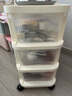 宅仕達(dá)落地置物架家用零食玩具收納柜抽屜式移動(dòng)多層儲(chǔ)物架小推車(chē)SNC-28 三層可鎖輪推車(chē)收納柜-奶白色 曬單實(shí)拍圖