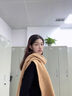 恒源祥圍巾女針織冬季韓版百搭純色圍脖學(xué)生可愛(ài)加厚保暖高級感毛線(xiàn)披肩 姜黃 曬單實(shí)拍圖