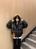億梵莎棉服女2025款冬季國潮座山雕羽棉襖絨服女加厚棉衣pu皮面包服外套 黑色 均碼 （可聯(lián)系客服備注碼數） 曬單實(shí)拍圖