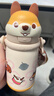 babycare兒童保溫杯嬰兒小松鼠寶寶1-3歲不銹鋼吸管水杯壺學生上學450ml 曬單實拍圖