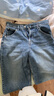 優(yōu)衣庫【驚喜價(jià)】女裝男裝寬松廓形牛仔褲/彎刀鐮刀褲子479000 67 海藍色 25 /160/64A 曬單實(shí)拍圖