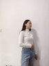 婷美（GRACEWELL）半高領(lǐng)女士打底衫女秋冬季內搭長(cháng)袖修身高彈打底內衣薄款上衣QS 曬單實(shí)拍圖