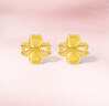 周六福愛(ài)心四葉草黃金耳釘女足金生日禮物計價(jià)A0921140 約1.18g 一對 曬單實(shí)拍圖