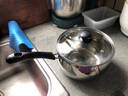 不銹鋼不粘鍋奶鍋家用湯鍋寶寶輔食鍋小鍋煮面泡面鍋電磁爐通用 帶蓋-【加厚復底更耐燒】 20cm 曬單實(shí)拍圖