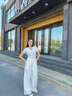 美麗衣櫥白色高腰牛仔褲女秋季寬松顯瘦垂感闊腿褲女休閑慵懶拖地長(cháng)褲子女 曬單實(shí)拍圖