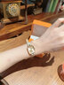 聚利時(shí)（Julius）手表女氣質(zhì)小方表溫柔復古女表生日禮物女士手表送女友女生老婆 溫柔杏色+橙意禮盒 曬單實(shí)拍圖