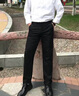羅蒙西裝褲男士春秋季新款高端商務(wù)休閑修身直筒褲免燙抗皺職業(yè)長(cháng)褲子 黑色 38 (3尺1) 曬單實(shí)拍圖
