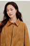 茵曼2025秋冬女裝新款復(fù)古麂皮絨短外套通勤顯瘦翻領(lǐng)夾克 咖色 L 曬單實(shí)拍圖