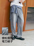 森馬（Semir）牛仔褲男寬松直筒褲25夏彎刀褲長(cháng)褲復古褲子109325124107 曬單實(shí)拍圖