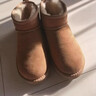 COSMICKISS加絨雪地靴女外穿厚底冬季保暖棉鞋皮毛一體短筒靴一腳蹬防滑棉鞋 栗色【腳胖腳寬建議大一碼】 37 曬單實(shí)拍圖