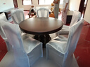 一具一家美式實(shí)木圓桌餐桌全實(shí)木1.3m復古1米5圓形餐桌餐廳家用餐桌椅組合 1.5m全實(shí)木圓桌+D618軟包餐椅6把 曬單實(shí)拍圖