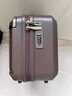 珉璐保羅手提箱便攜小型化妝箱14寸可套拉桿箱子2025新款pc拉鏈旅行收納箱 焦糖咖 【防水箱面+帶密碼鎖+可掛拉桿箱】 14英寸 曬單實(shí)拍圖