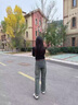 洋芯格 YOUNG FEELING復古直筒牛仔褲女2025新款秋冬裝女美式顯瘦高腰闊腿褲九分褲百搭 水泥灰 【九分】 L (28) 建議體重105-115斤 曬單實(shí)拍圖