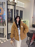 雪中飛咖色可愛(ài)小熊連帽羽絨服女2025冬季新款超好看寬松短款白鴨絨外套 卡咖色長(cháng)款 升級加厚版 L (建125斤內) 曬單實(shí)拍圖
