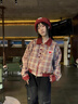 SNYDER WEAR外套女新款美式復古紅色格紋小個(gè)子短外套女韓系設計感上衣外套女 紅色格子 S 建議80-95斤 曬單實(shí)拍圖