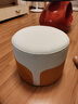 木葉私語(yǔ)（MUYESIYU）小凳子家用矮凳北歐輕奢門(mén)口換鞋凳客廳沙發(fā)凳圓凳網(wǎng)紅小板凳 拼色(白+橙)PU皮革 25cm 曬單實(shí)拍圖