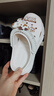天美意浪花洞洞鞋輕便耐磨一腳蹬女鞋子外穿涼拖鞋 米色 36 曬單實(shí)拍圖