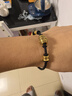 中國黃金（CHINA GOLD）黃金手鏈男女款足金饕餮彎管圖騰轉運珠手繩教師節生日禮物送男友 【今/次日達】饕餮手繩【黑皮繩】約0.9g 曬單實(shí)拍圖