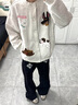 fredrical外套女秋季2025新款美式復古棒球服開(kāi)衫衛衣外套女學(xué)生寬松慵懶風(fēng) 白灰色  S 建議70-90斤 曬單實(shí)拍圖