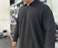 MUSCLE DOG肌肉狗POLO長(cháng)袖T恤男2025秋季新品美式純色寬松運動(dòng)訓練健身上衣 黑色 XL 曬單實(shí)拍圖