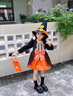 G.DUCKKIDS洛麗塔公主裙女童連衣裙春秋萬(wàn)圣節女巫南瓜裙演出服兒童裙子秋裝 裙子+裙撐+帽子+毛衣 110尺碼4~5歲【100-110cm】cm 曬單實(shí)拍圖