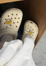 日本進(jìn)口夏天情侶防滑厚底沙灘鞋洞洞鞋男女ins潮可愛(ài)卡通涼鞋 女孩 奶油白 36-37 曬單實(shí)拍圖