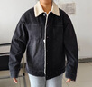 森馬（Semir）牛仔外套男冬棉服25街頭復古做舊仿羊羔毛翻領(lǐng)夾克潮109725108110 曬單實(shí)拍圖