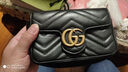 古馳（GUCCI）女包Marmont馬蒙系列牛皮鏈條單肩包GG斜挎包女士 七夕情人節禮物 mini 476433 黑色 古琦古奇古馳女包 曬單實(shí)拍圖