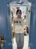 F426官方店國潮牌秋季新款情侶高級慵懶連帽毛領(lǐng)費(fèi)爾島毛衣 米白色 M 曬單實(shí)拍圖