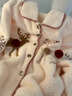 貓人【圣誕麋鹿刺繡】女士睡衣女秋冬加厚保暖珊瑚絨開(kāi)衫外穿25年新品 曬單實(shí)拍圖