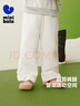 迷你巴拉巴拉女童褲子蝴蝶結直筒長(cháng)褲荷葉邊兒童長(cháng)褲春新品 奶白10504 110 曬單實(shí)拍圖
