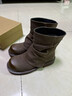 ZHR厚底短靴女加絨顯瘦堆堆褲管靴女增高英倫風(fēng)馬丁靴 KN191A棕色37 曬單實(shí)拍圖
