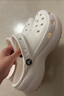crocs卡駱馳厚底云朵洞洞鞋|206750 骨白色-2Y2 37/38(240mm) 曬單實(shí)拍圖