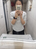 優(yōu)衣庫女裝羅紋亨利領T恤/長袖修身短款內(nèi)搭打底25新款479591 02 淺灰色 XL /165/92A 曬單實拍圖
