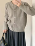 唐菓蜜連衣裙女秋冬2025新款女裝韓系時(shí)尚減齡鹽系輕熟風(fēng)顯瘦套裝裙子 灰色開(kāi)衫+裙子 M 曬單實(shí)拍圖