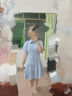 UR夏季新款女裝通勤風(fēng)壓褶修身短袖棉質(zhì)連衣裙UWU740075 本白 XS 曬單實(shí)拍圖