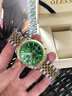 勞力士王子手表男士全自動機械表防水夜光專用瑞士狗牙圈多功能日志系列男表 R6688間金綠盤+贈送原裝皮帶 曬單實拍圖