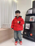 G.DUCKKIDS男童羽絨服冬季2025新年衣服兒童拜年服寶寶冬裝加厚過(guò)年紅色外套 紅色 黑帽羽絨服 120 (L) - 曬單實(shí)拍圖
