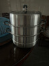 康巴赫304不銹鋼三層蒸鍋蒸籠復底湯蒸鍋多功能防燙鍋具32cm燃氣灶通用 曬單實拍圖