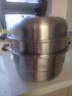 九陽(yáng)（Joyoung）蒸鍋三層蒸鍋復合底不銹鋼湯鍋家用蒸饅頭包子高拱蓋32cm ZGH3201 曬單實(shí)拍圖