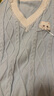 森女部落甜美風(fēng)可愛(ài)貓咪刺繡V領(lǐng)針織馬甲女2025新款秋冬疊穿背心 藍色馬甲 單件 S 模特碼 曬單實(shí)拍圖