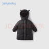 JELLYBABY兒童冬季羽絨服兒童中長款加厚保暖寶寶冬三防衣服男女童冬裝外套 黑色 100 曬單實拍圖
