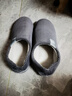 回力純色燈芯絨棉拖鞋包跟男冬季耐臟送爸爸家居室內防滑冬包腳跟棉鞋 灰色 44-45碼（適合43-44腳穿） 曬單實(shí)拍圖