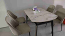 顧家家居（KUKA）現代簡(jiǎn)約巖板餐桌椅組合家用飯桌DS7177T 單桌+折耳灰椅*4 曬單實(shí)拍圖