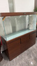 西龍新中式大型超白魚(yú)缸客廳家用水族箱下過(guò)濾底濾懶人免換水屏風(fēng)隔斷 胡桃色150*50*155屏風(fēng)款 尺寸 曬單實(shí)拍圖